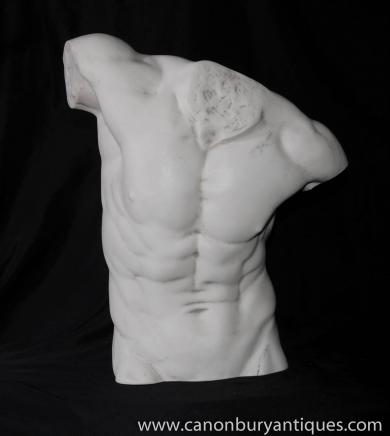 Italian Statue Nude Male Torso Sculpture